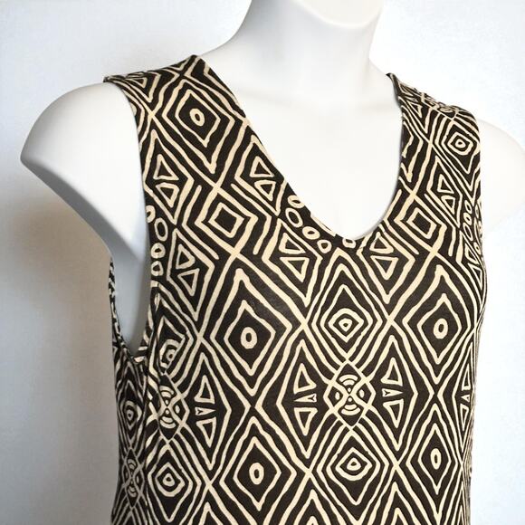 Soft Surroundings Tulum Sleeveless Maxi Dress Medium Tribal Hickory Brown Boho - Picture 3 of 9